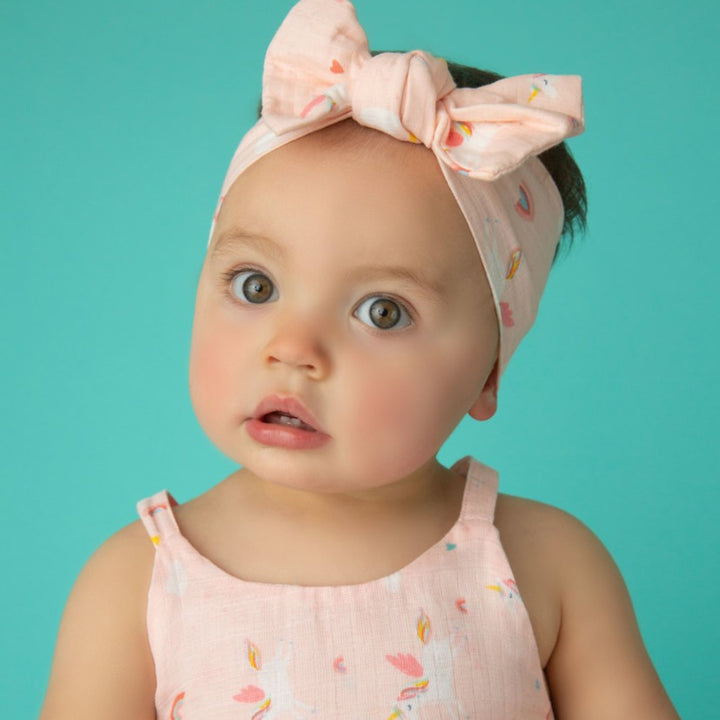 Pink Unicorn Tie Back Romper