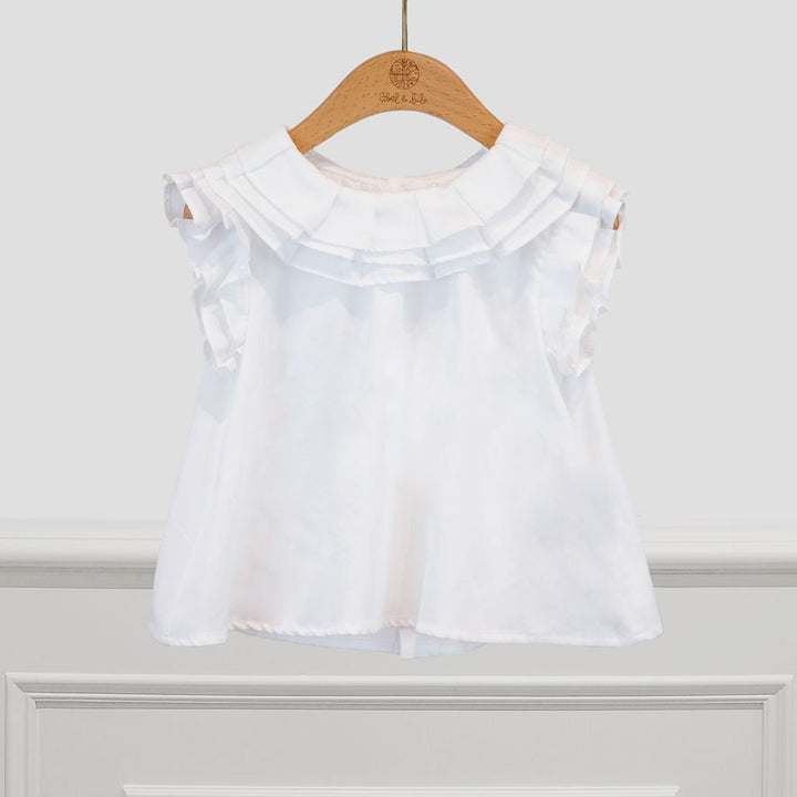 White Satin Poplin Blouse