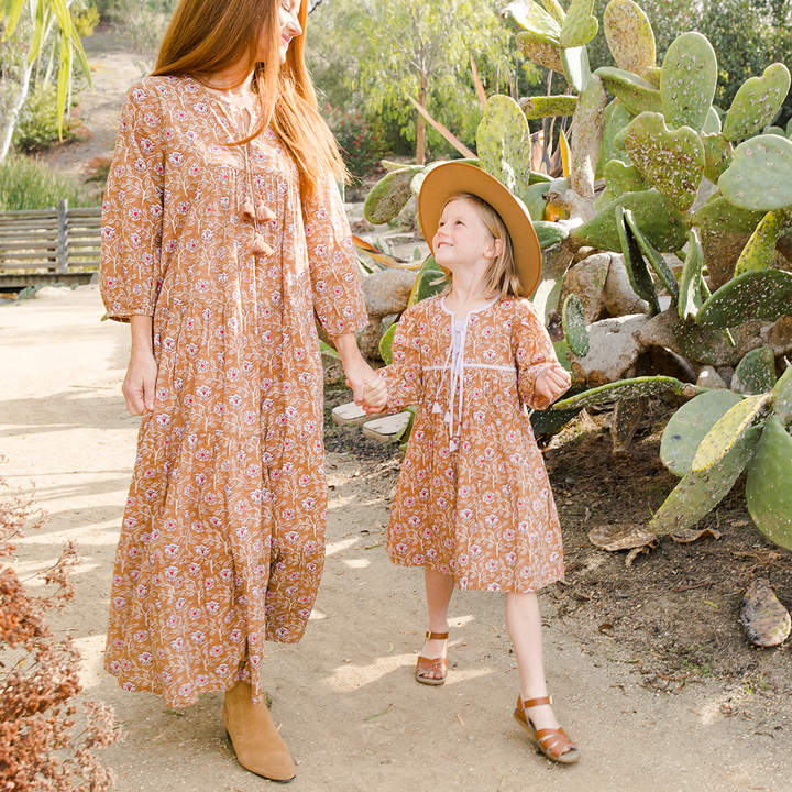 Brown Goa Floral Jade Dress