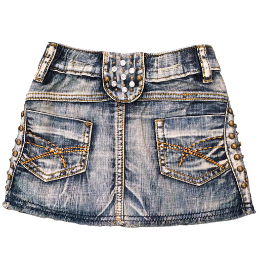 Denim Skirt with Rhinestones