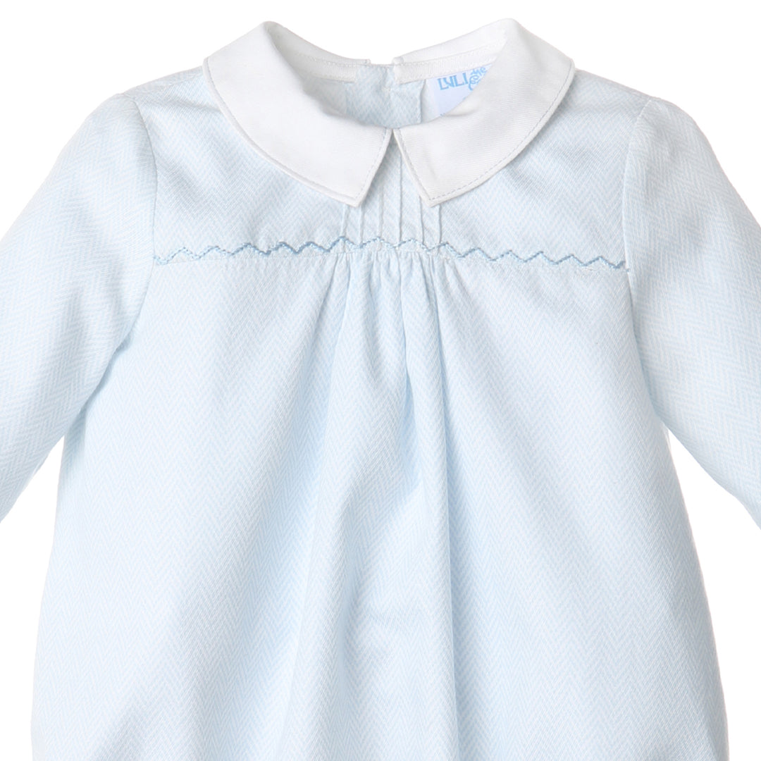 Blue Herringbone Bubble
