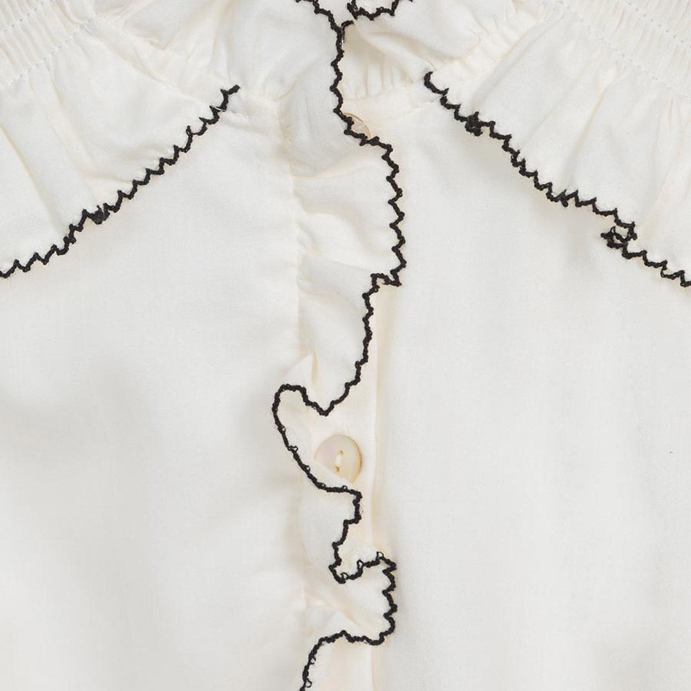 Cream Satin Poplin Blouse