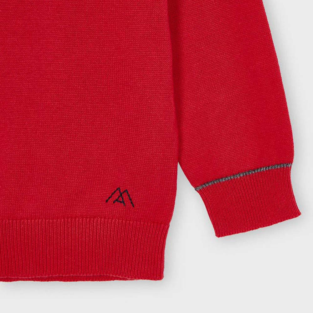 Red Sweater With Round Neckline