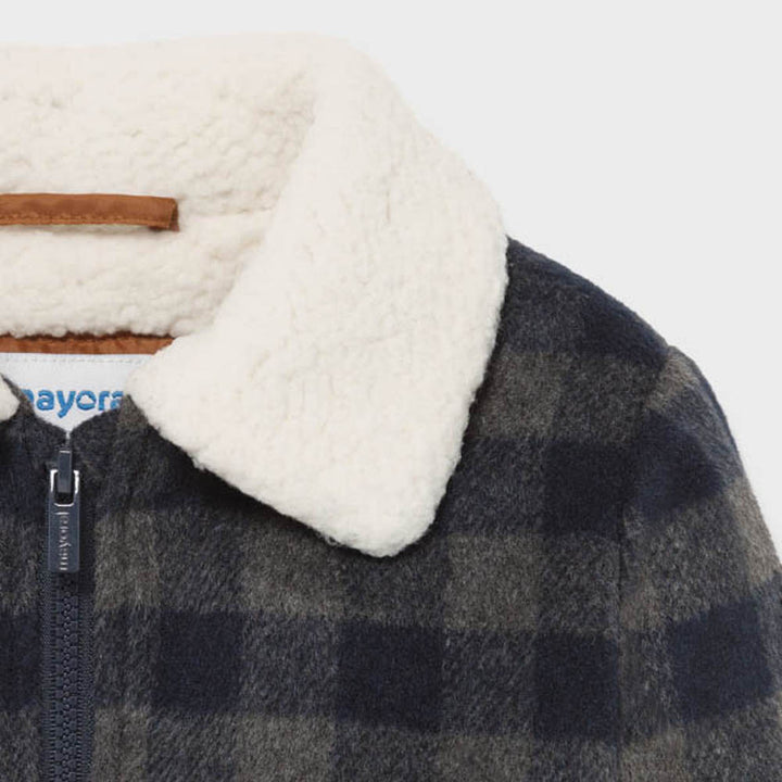 Navy Blue & Grey Plaid Jacket