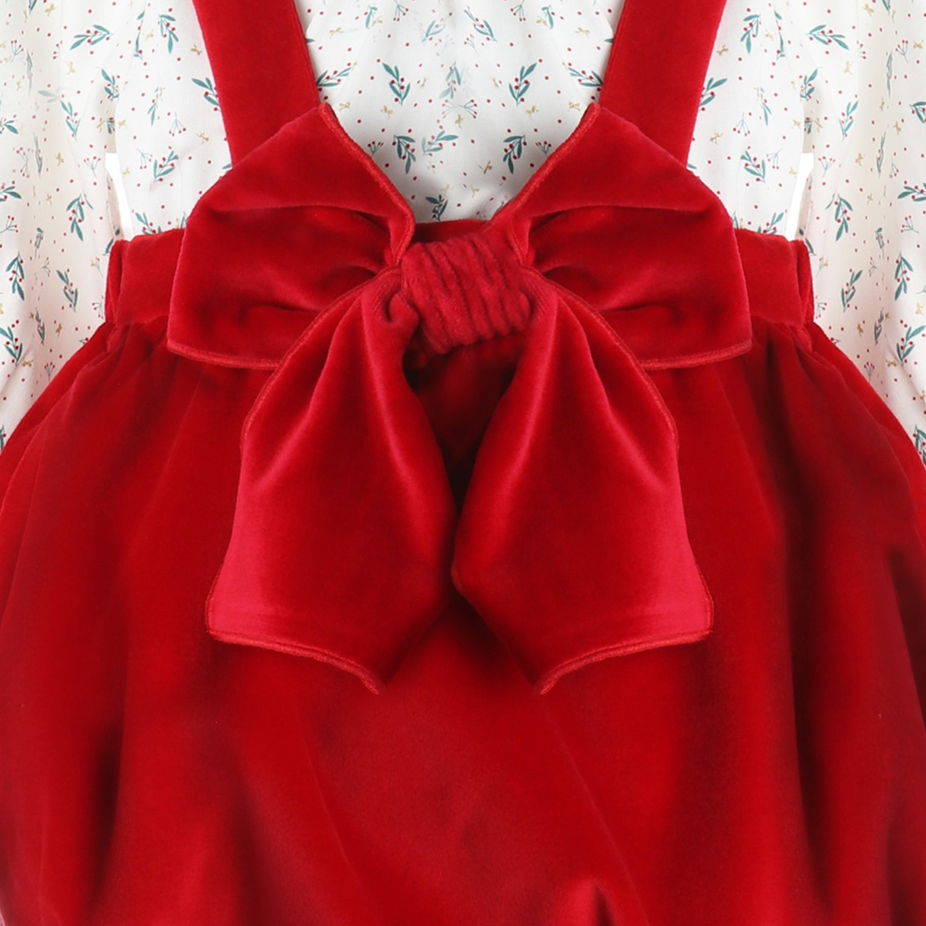 Red Mistletoe Velvet Suspender Set