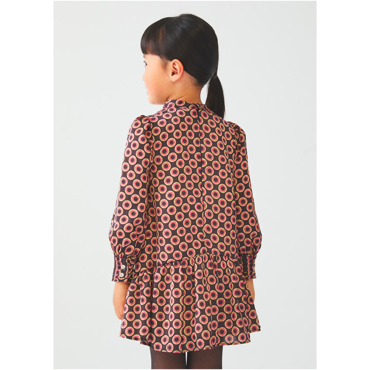 Charcoal Printed Satin Dress