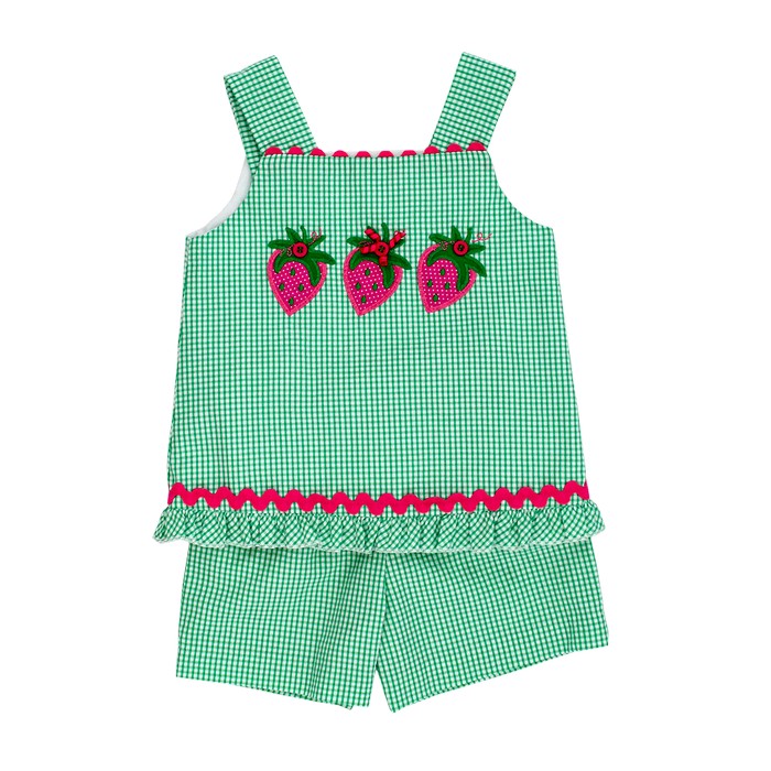 Strawberry Appliqué Short Set