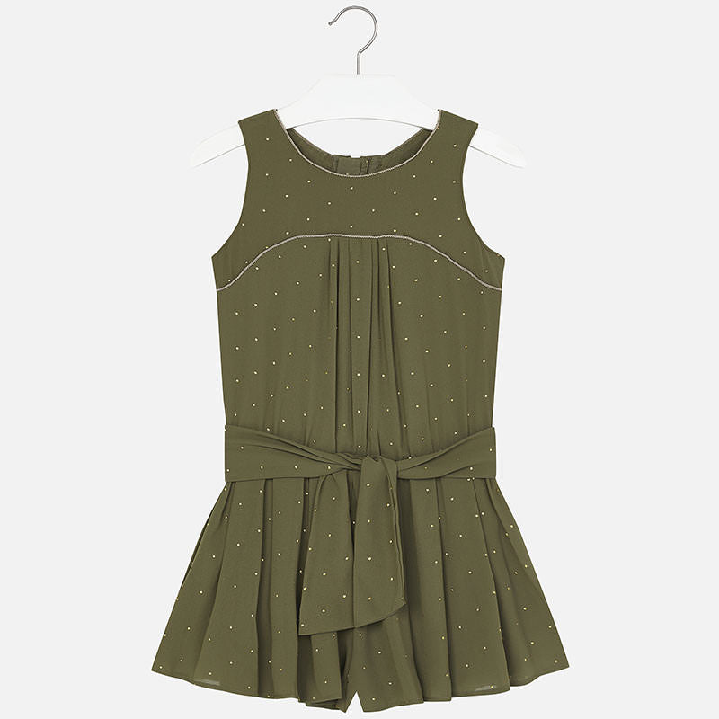 Mayoral -Army Green Crêpe Romper -kkgivingtree