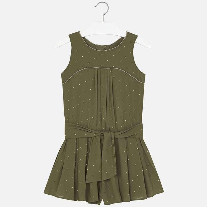 Mayoral -Army Green Crêpe Romper -kkgivingtree
