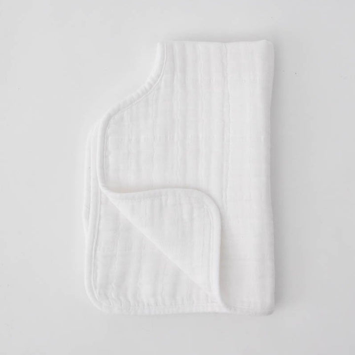 White Cotton Muslin Burp Cloth