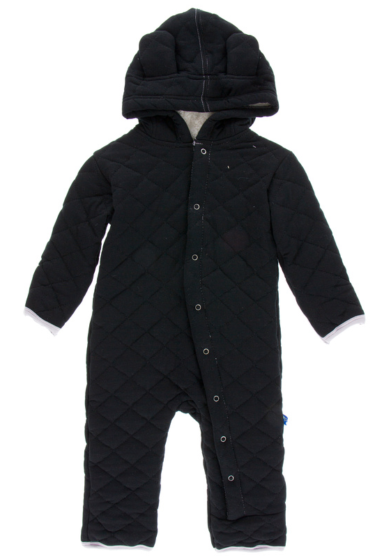 Midnight w/ Feather Quilted Hoodie Coverall w/ Sherpa Lined Hood