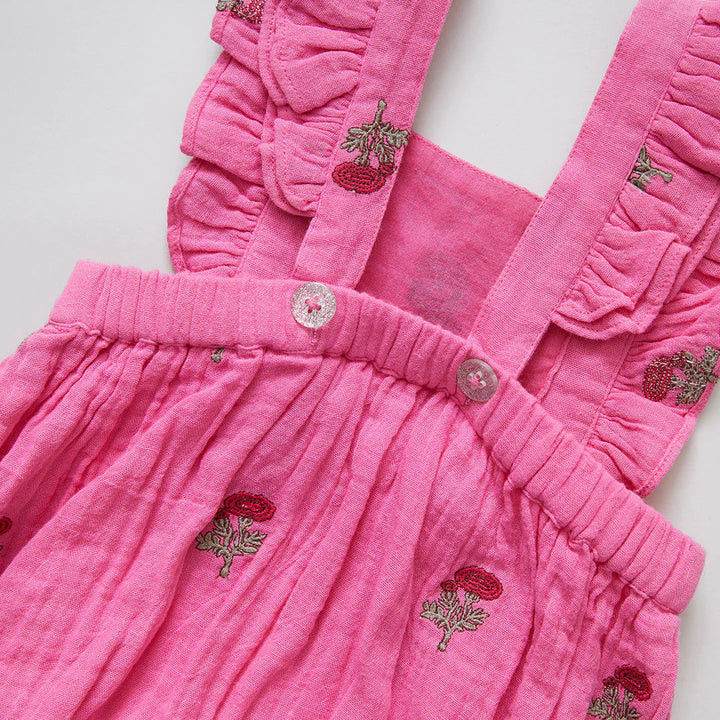 Hot Pink Flowers Baby Girls Emerald Bubble