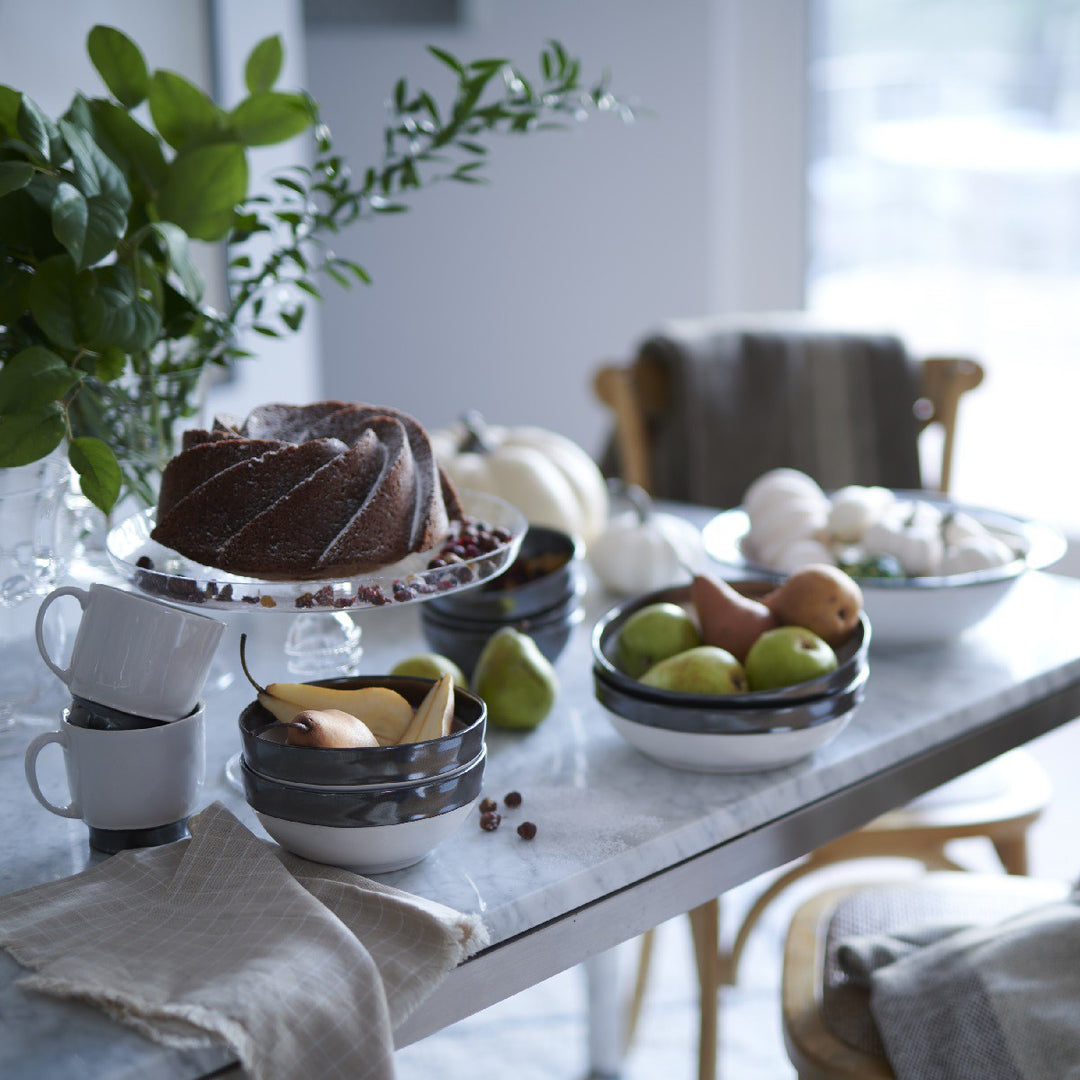 Emerson White/Pewter Coffee/Tea Cupv