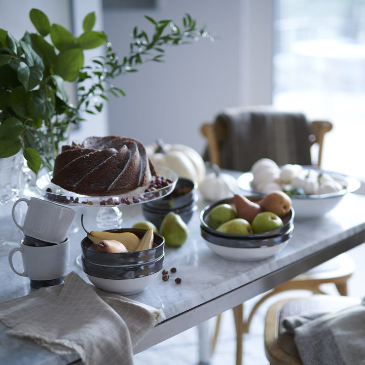 Emerson White/Pewter Coffee/Tea Cupv