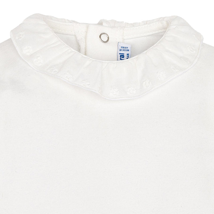 White Eyelet Ruffle Collar Onesie