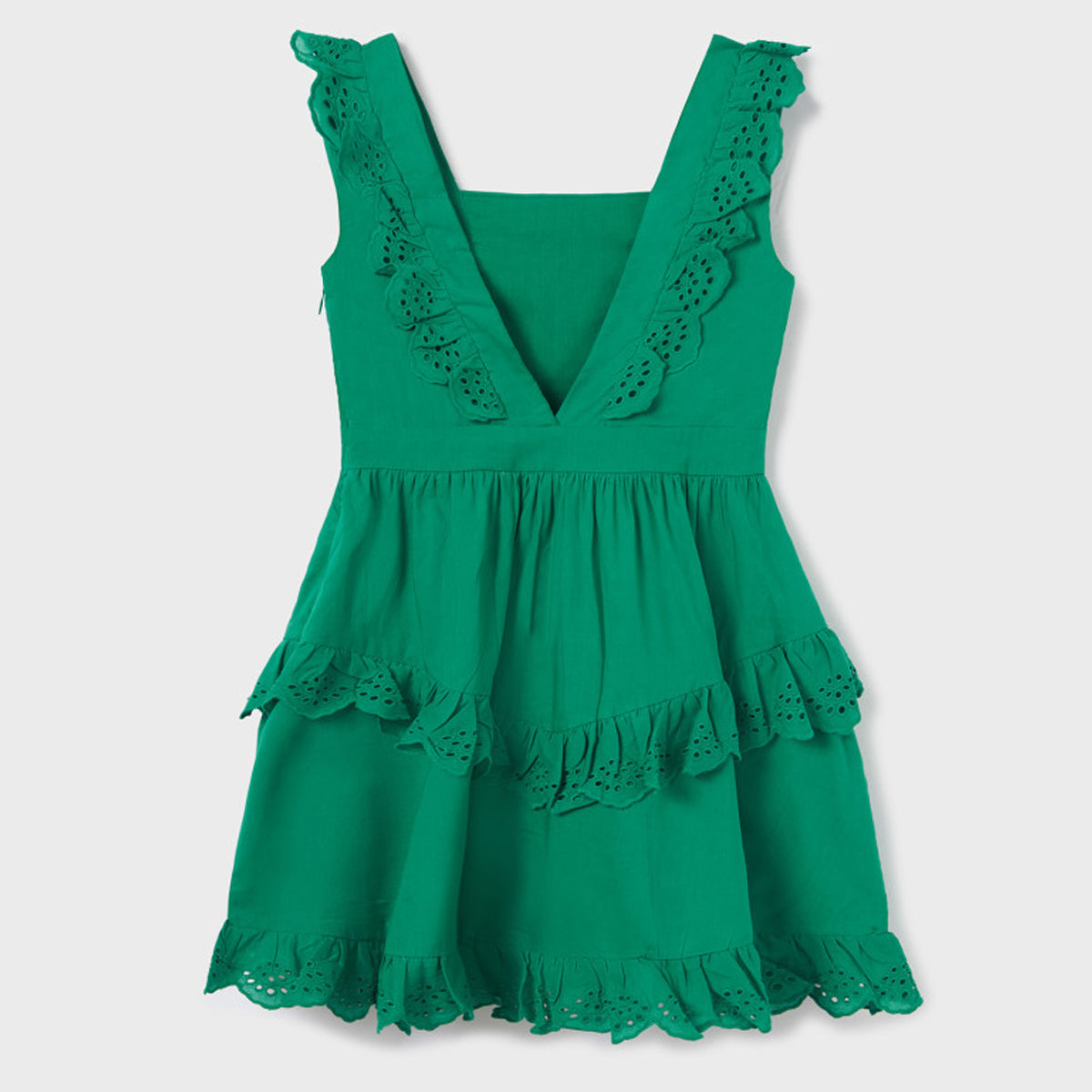 Emerald Poplin Dress