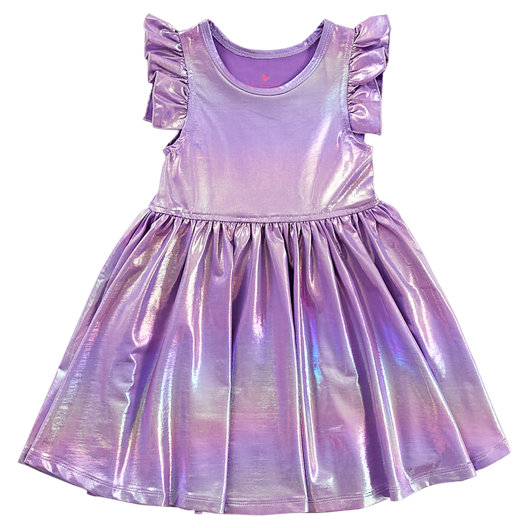 Iridescent Purple Ruffle Steph Dress