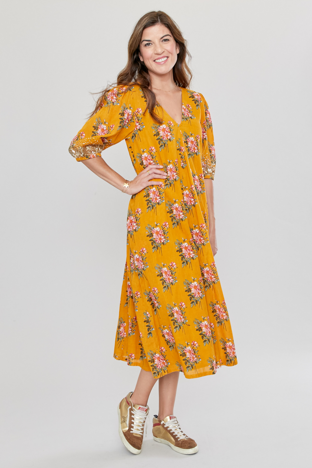 Inca Gold Franken Floral Emmerson Dress