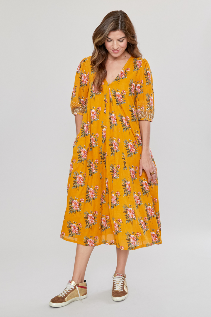 Inca Gold Franken Floral Emmerson Dress