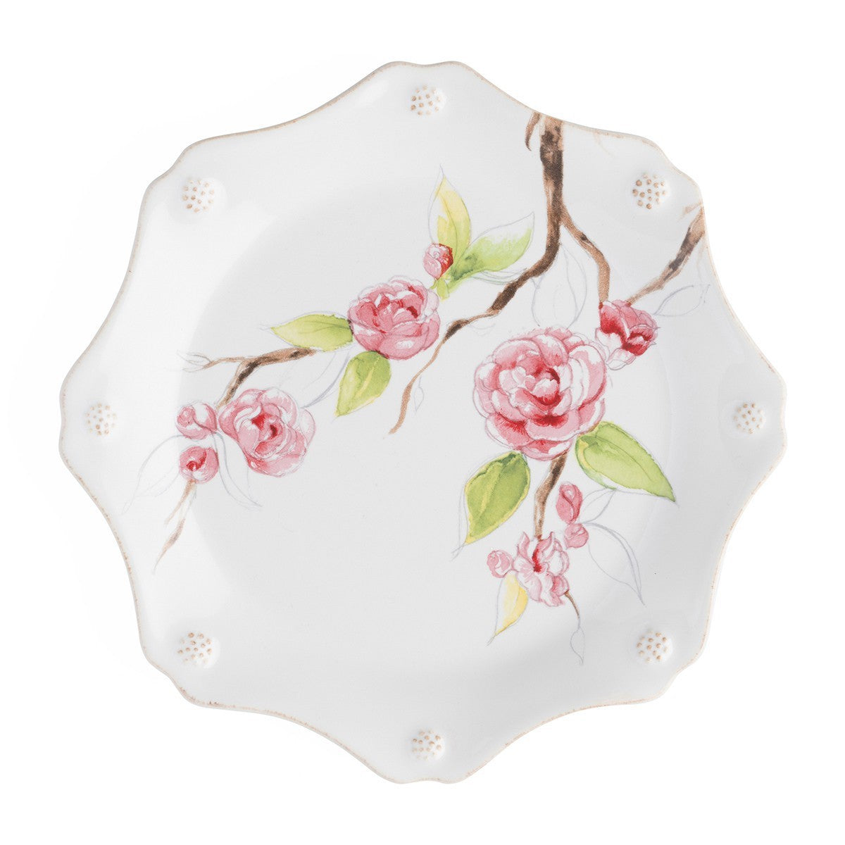 Berry & Thread Floral Sketch Camellia Dessert/Salad Plate