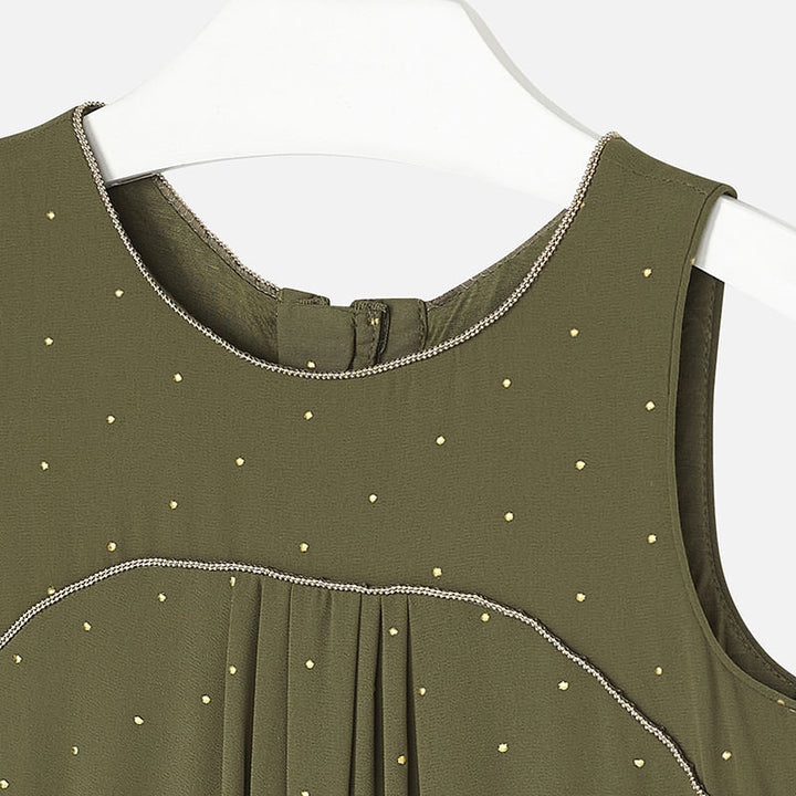 Mayoral -Army Green Crêpe Romper -kkgivingtree