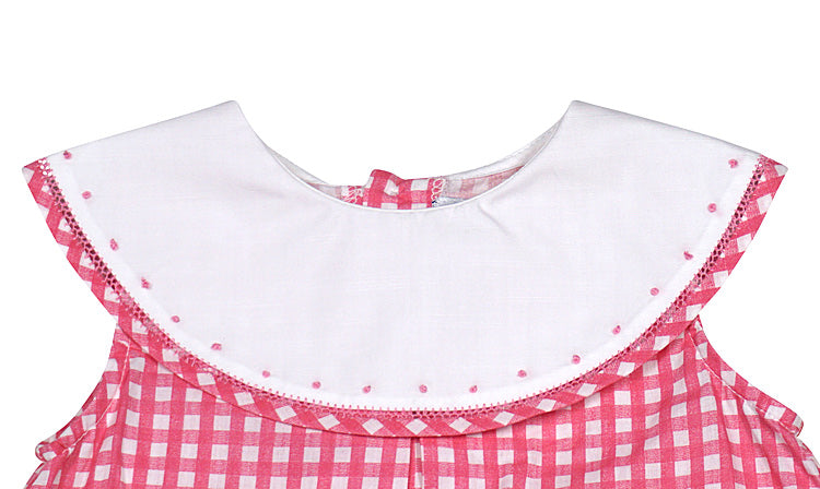 Pink Check Dress With Bloomer