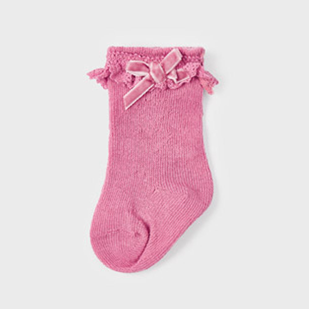 Camellia Pink Openwork Socks