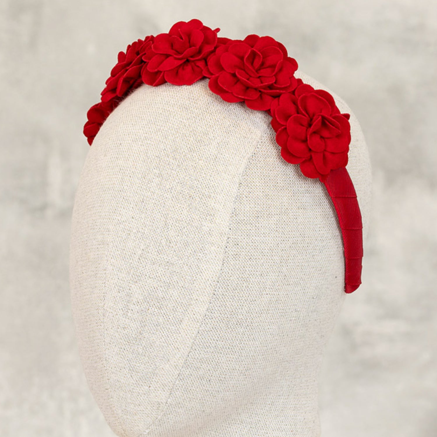 Red Suede Flower Headband