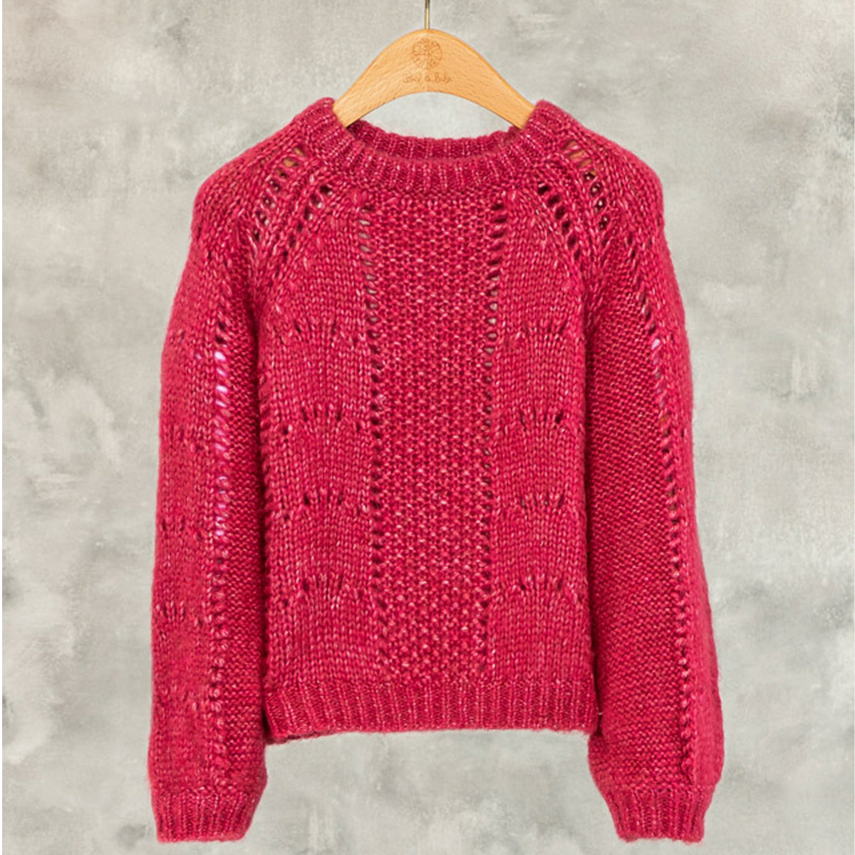 Raspberry Openwork Sweater
