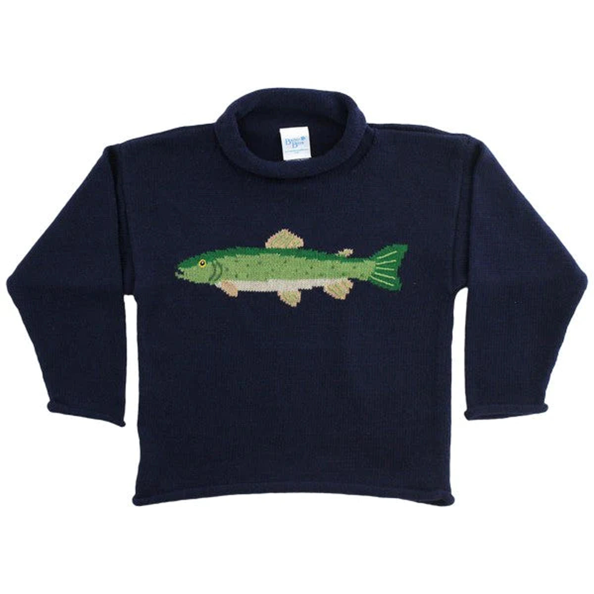 Navy Blue Trout Roll Neck Sweater