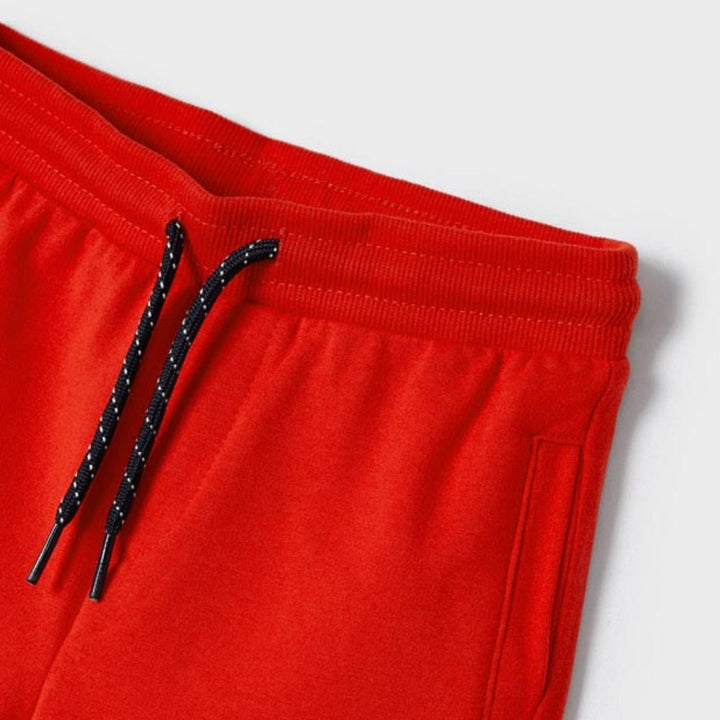Red Fleece Bermuda Shorts
