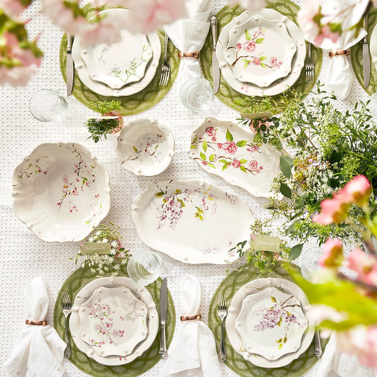 Berry & Thread Floral Sketch Cherry Blossom Dessert/Salad Plate