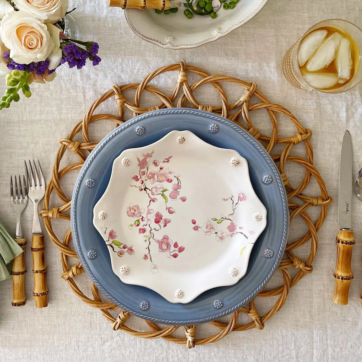 Berry & Thread Floral Sketch Cherry Blossom Dessert/Salad Plate