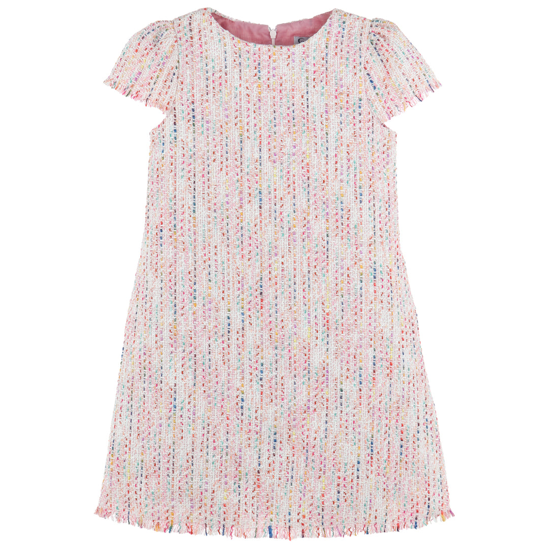 Pink Boucle Shift Dress