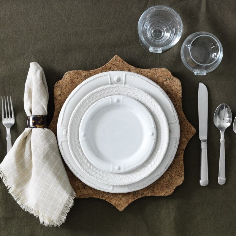 Berry & Thread French Panel Dinner Plate - Whitewash