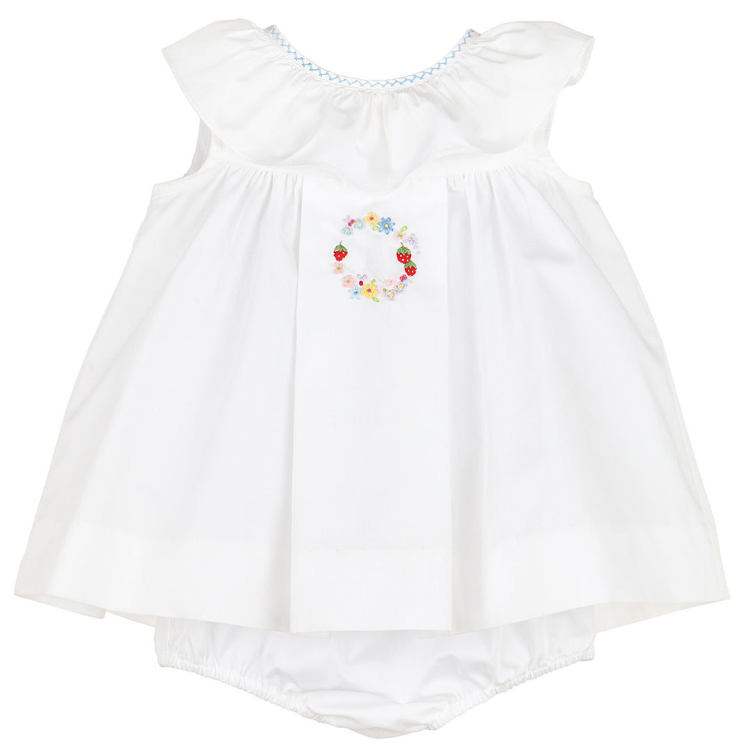 White Sunny Garden Ruffle Dress