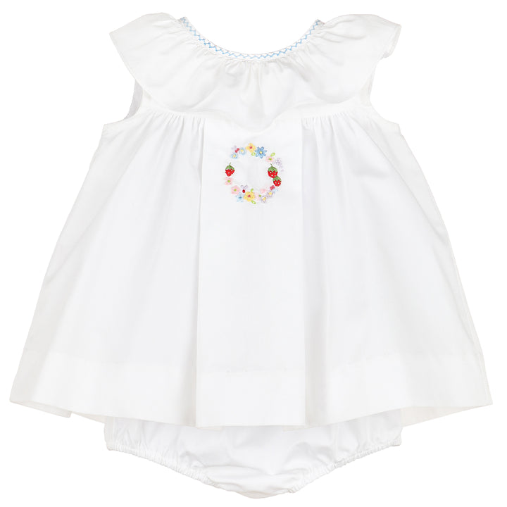 White Sunny Garden Ruffle Dress