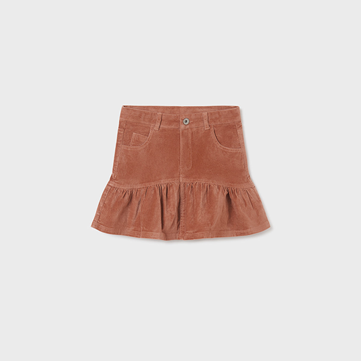 Nude Peach Corduroy Skirt