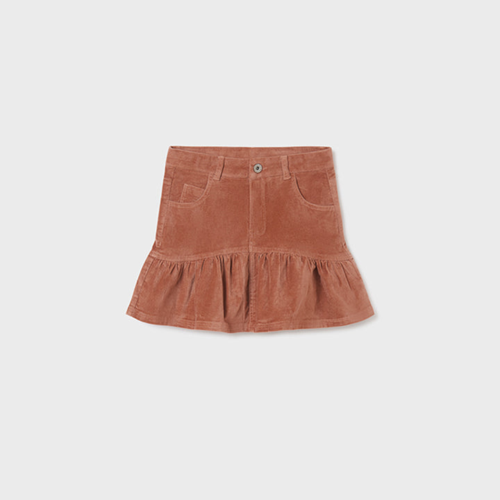 Nude Peach Corduroy Skirt