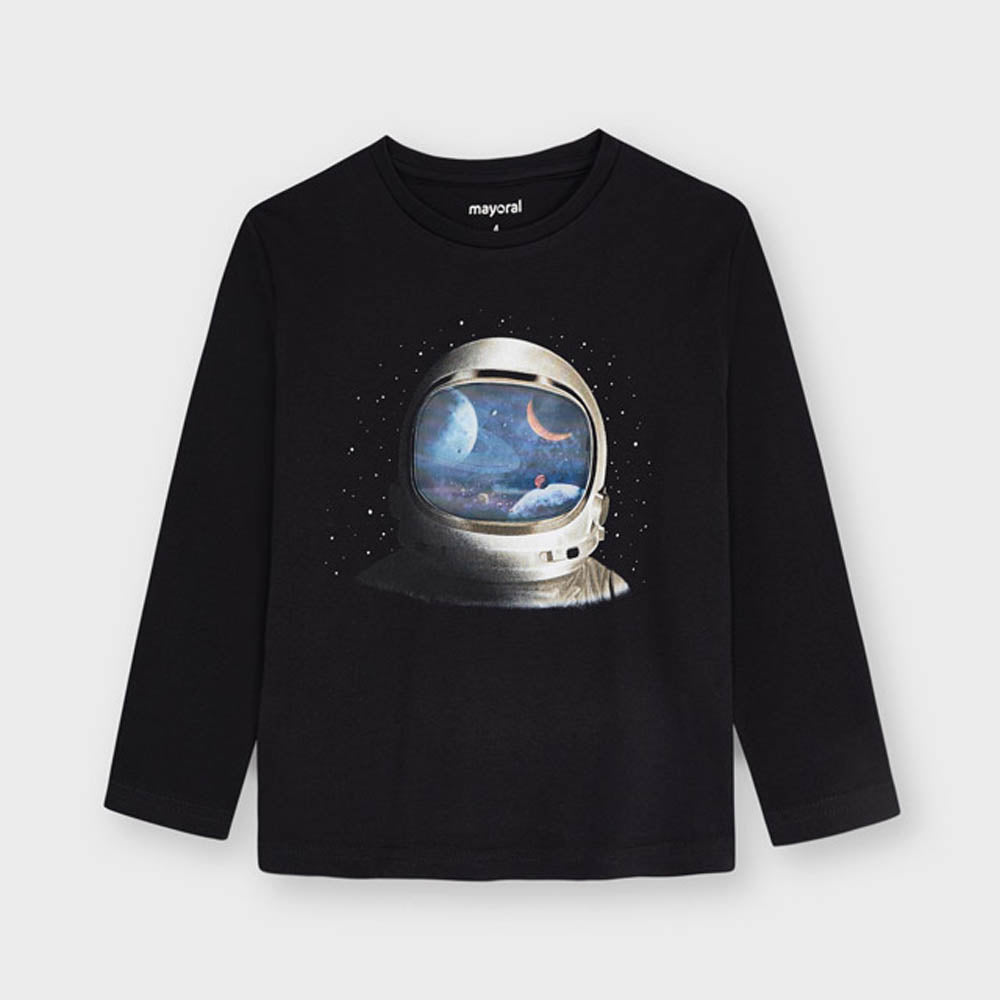 Black Long Sleeve Space T-Shirt