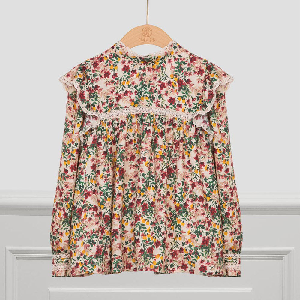 Carmine Floral Blouse