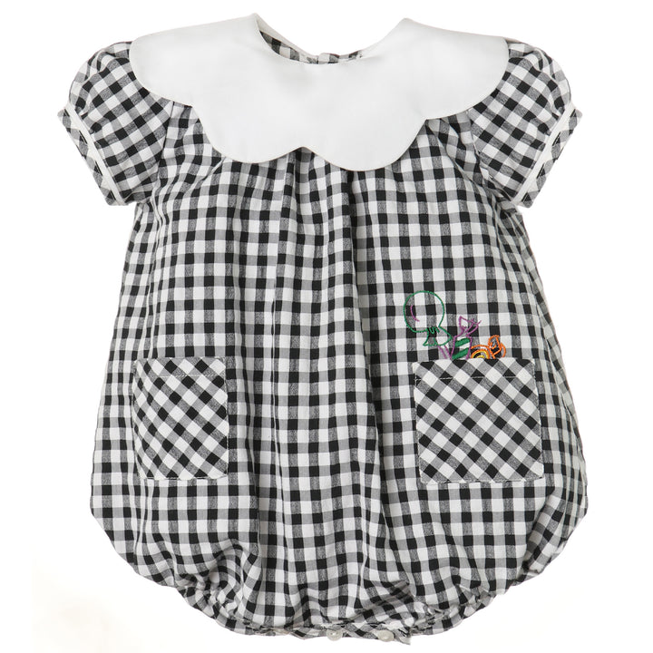 Black & White Gingham Trick-Or-Treat Bubble