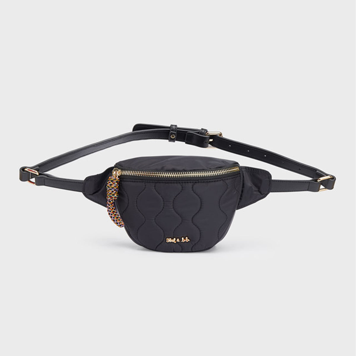 Charcoal Satin Fanny Pack