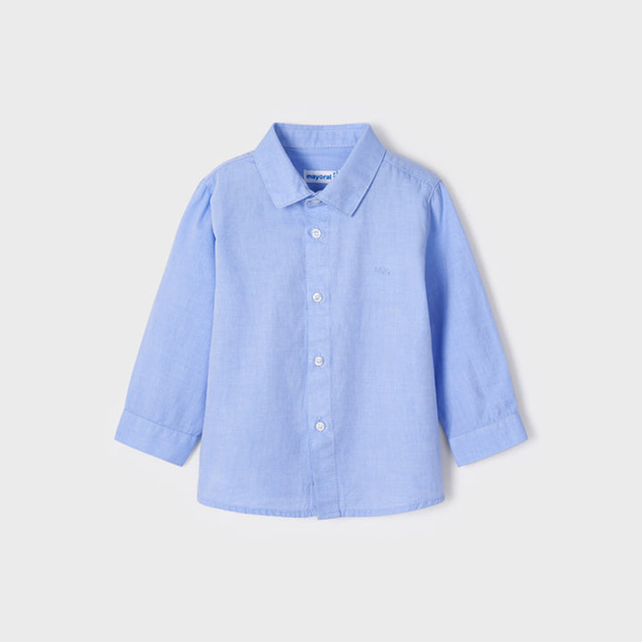 Light Blue Ecofriends Long Sleeve Button Down