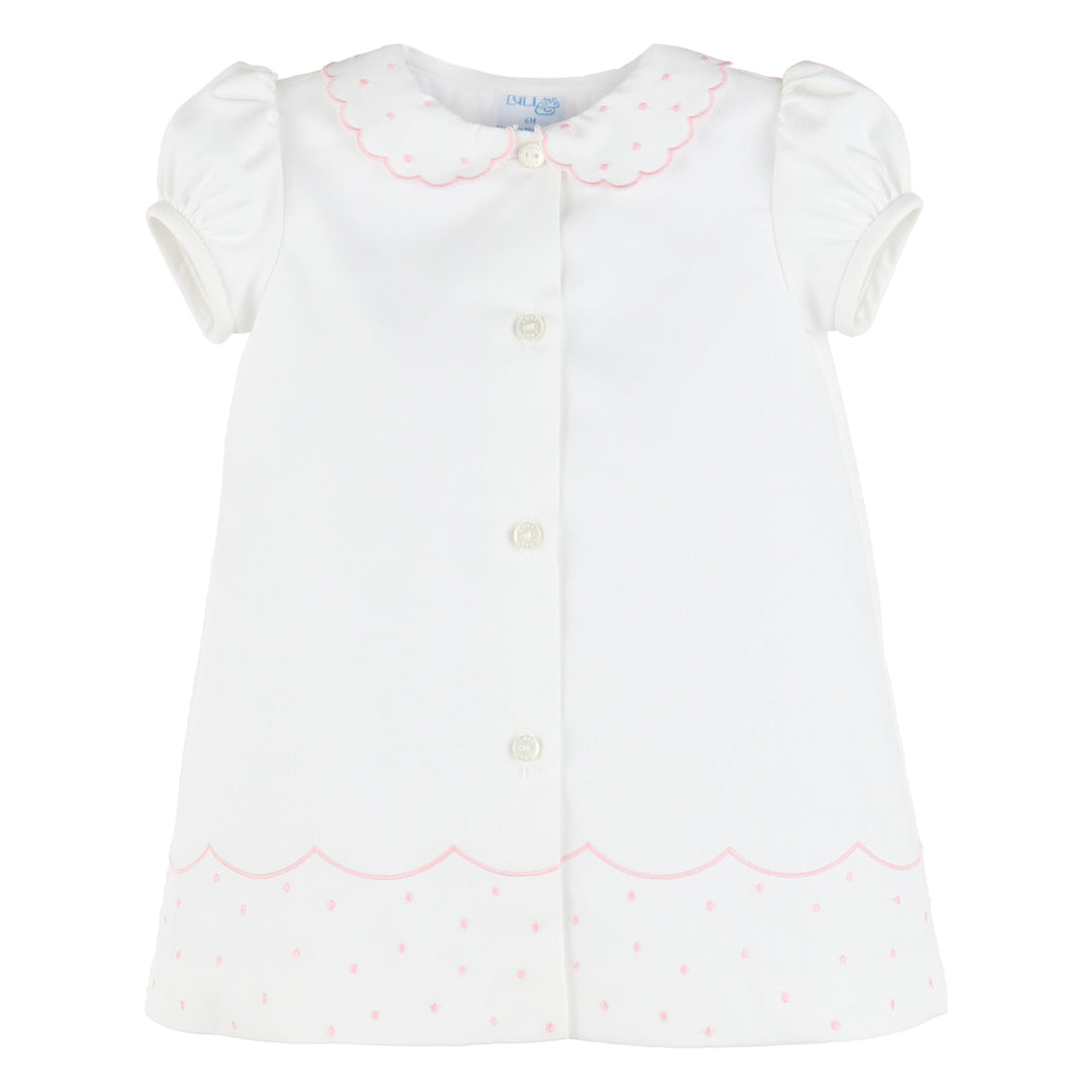 Pink & White Scalloped Day Gown