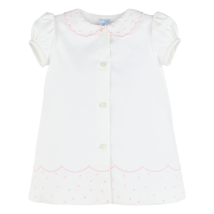 Pink & White Scalloped Day Gown
