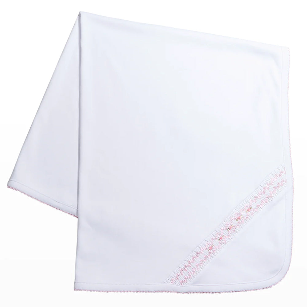 White & Pink Summer Bishop Blanket