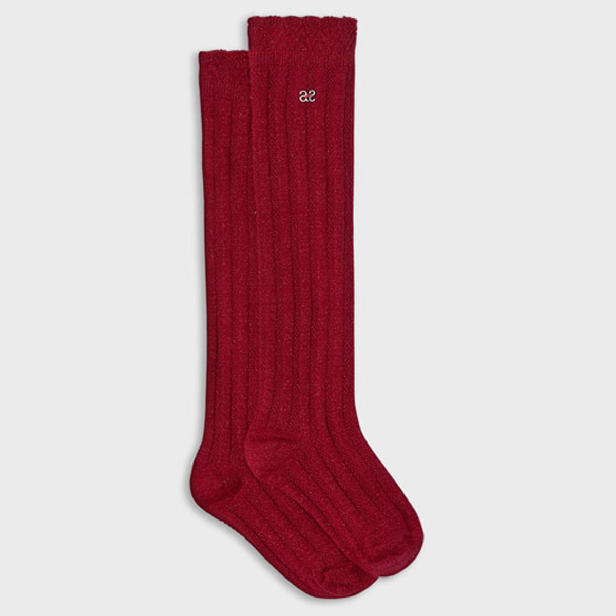 Red Lurex High Socks