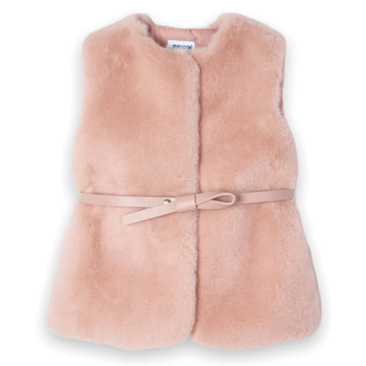 Rose Fur Vest with Belt