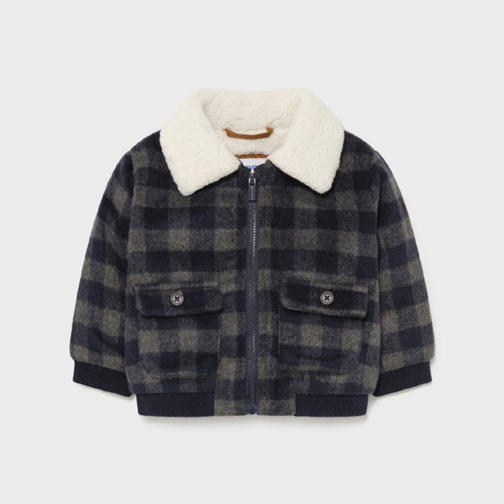 Navy Blue & Grey Plaid Jacket